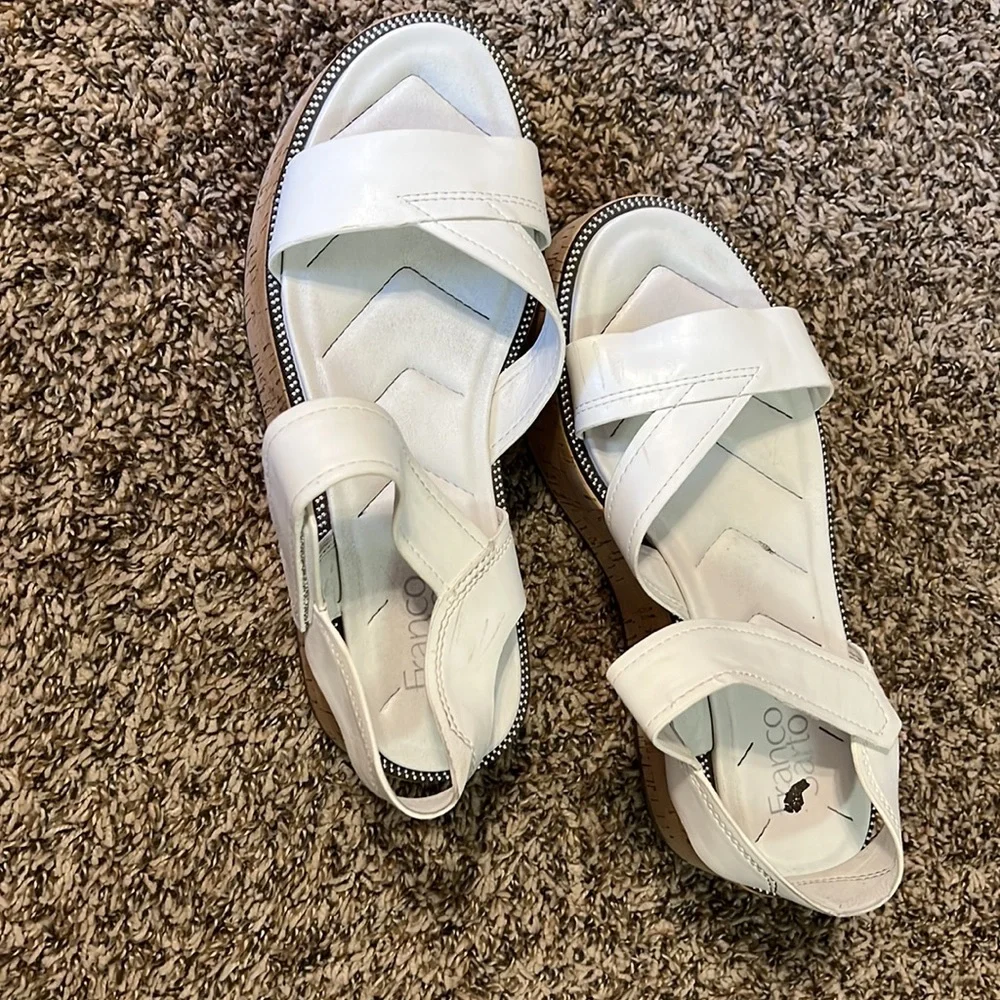 Franco Sarto White Platform Sandals